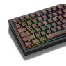 LQXQ PBT Keycaps, 135 Keys Cherry Profile Shine Through Custom Keycaps, Side Print ANSI US Double Shot for Mechanical Keyboard, Walnut Textures